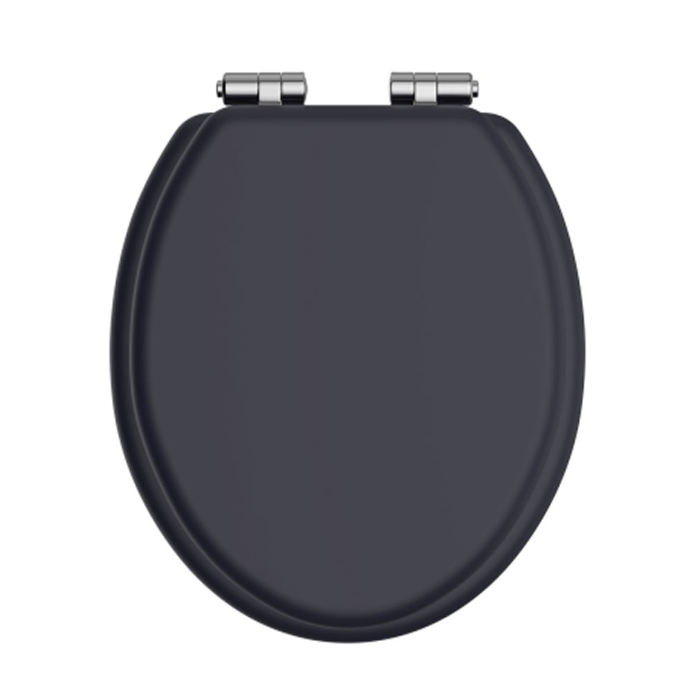 Heritage Midnight Blue Soft Close WC Seat With Chrome Hinges